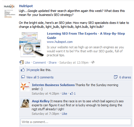 sharing content on facebook