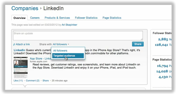 targeted audience screenshot