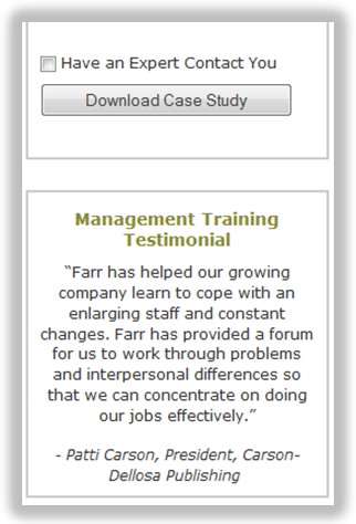 testimonials on landing pages