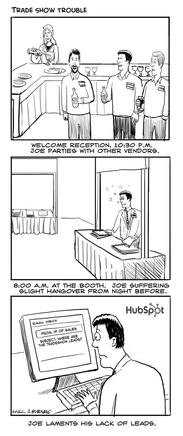 tradeshow trouble cartoon