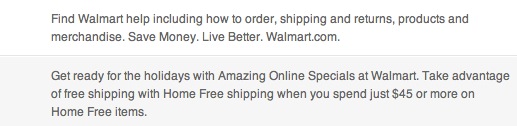 walmart page descriptions