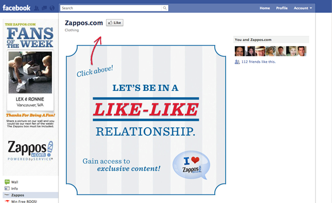 zappos facebook page conersions beisenberg