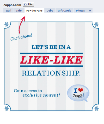 zappos facebook fan page