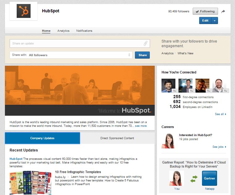 hubspot-linkedin-company-page