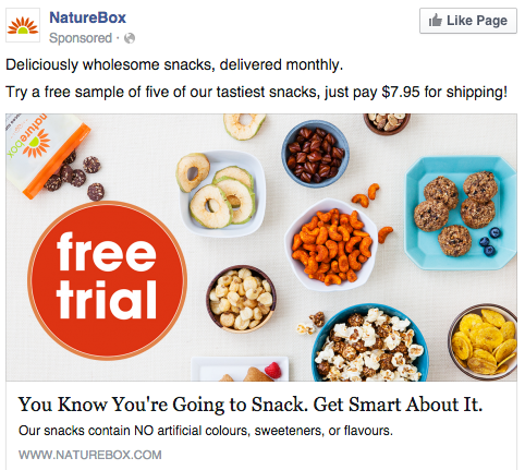 Hungry? Check out this Facebook ad from NatureBox.