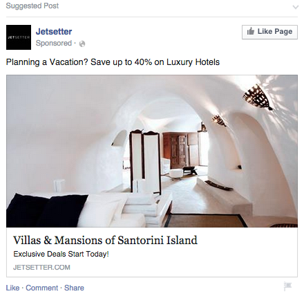 facebook ad retargeting example