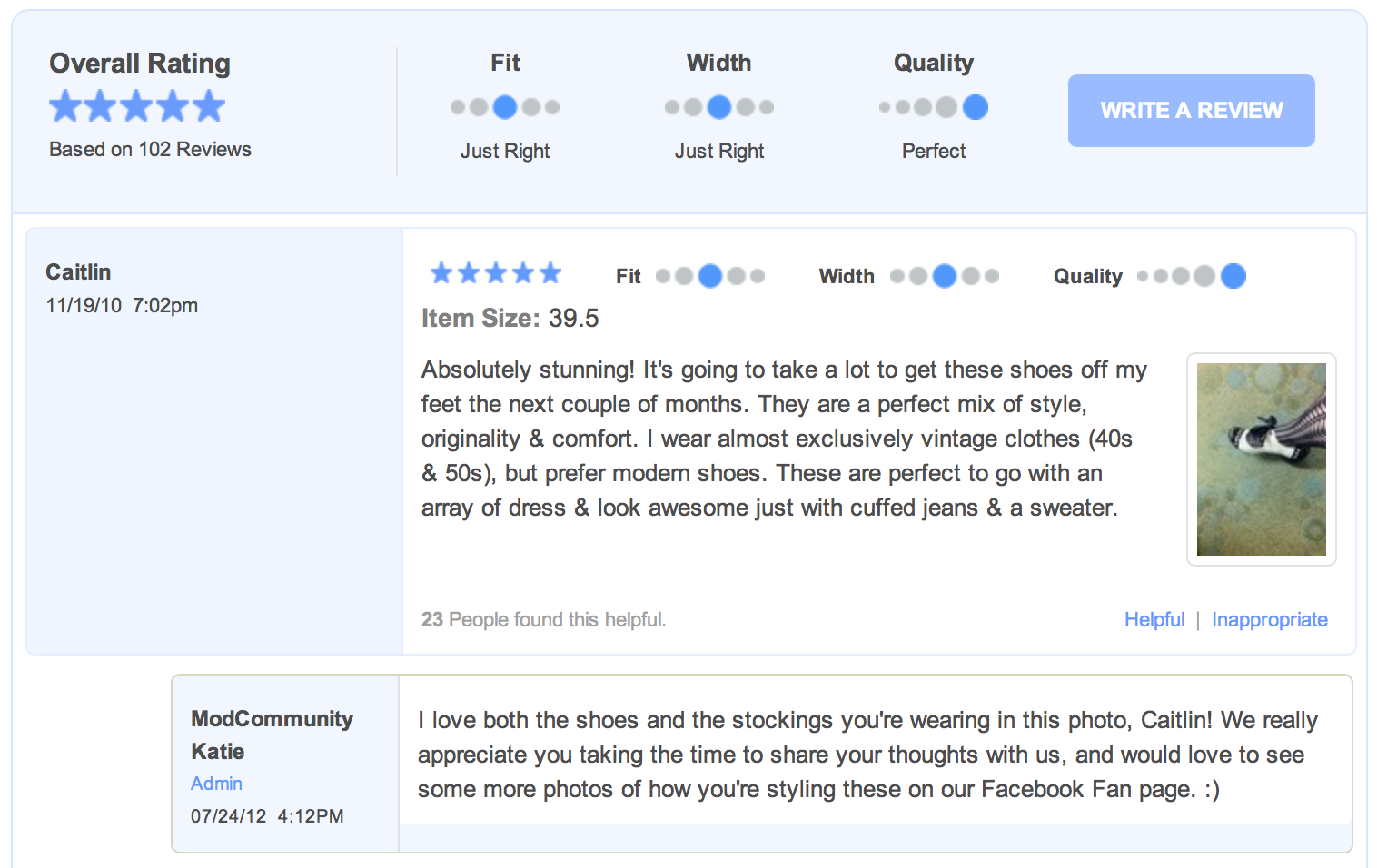 ecommerce customer review example