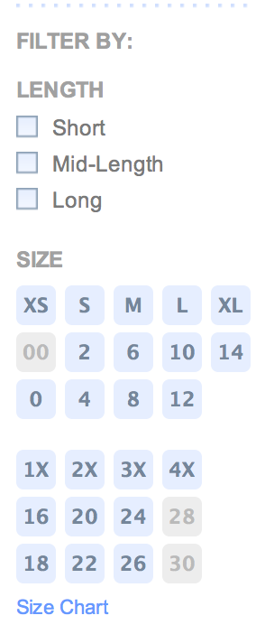 ecommerce filter example