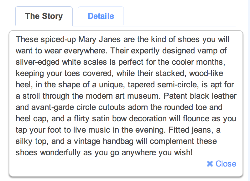 ecommerce product description example