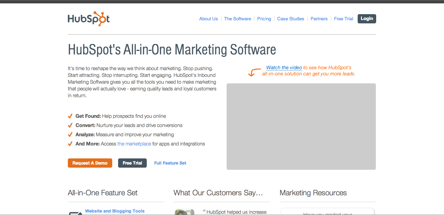 HubSpot_Homepage_2011