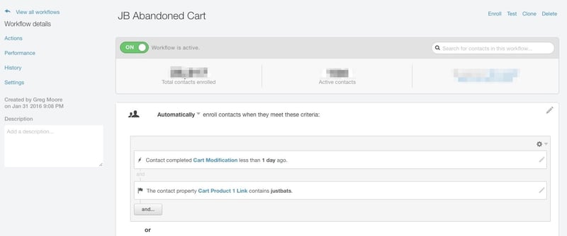 Beispiel eines Workflows für eine E-Mail-Kampagne für verlassene Warenkörbe Beispiel eines Workflows für eine E-Mail-Kampagne für verlassene Warenkörbe
