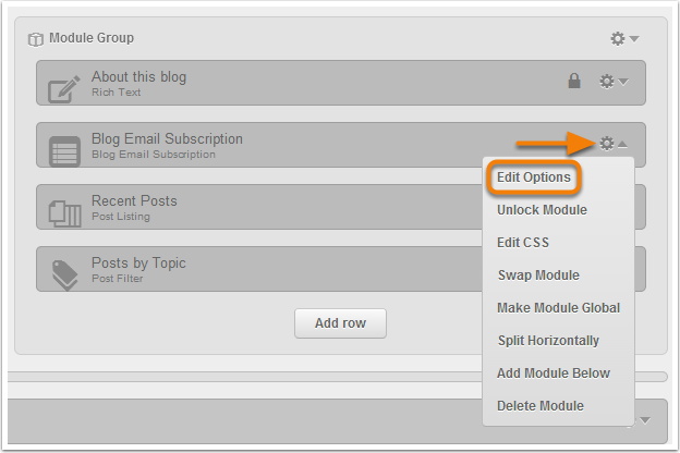 Edit options