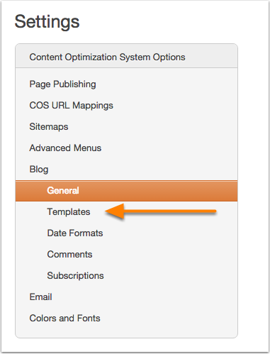 Blog templates nav