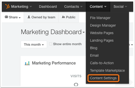 1. Ve a Contenido > Configuración de contenido. 1. Ve a Contenido > Configuración de contenido.