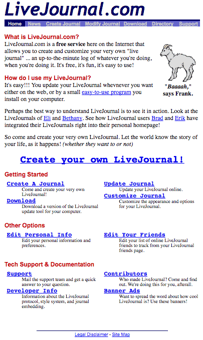LiveJournal circa 1999 LiveJournal circa 1999