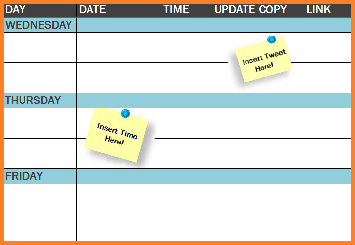 social media publishing schedule image