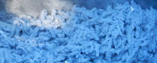 Shredded aerogel blankets ready to be used as insulation materials.