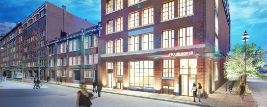 Exterior rendering of Fraunhofer CSE's Building Technology Showcase. Image courtesy of DiMella Schaffer.