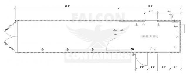 40-foot Portable Building and Mobile Container Office Floor Plans