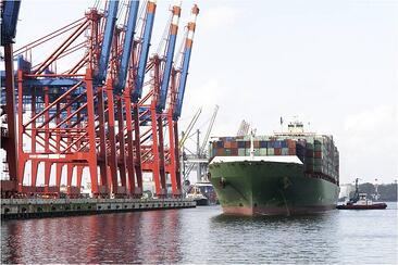 Freight Ship at Dock