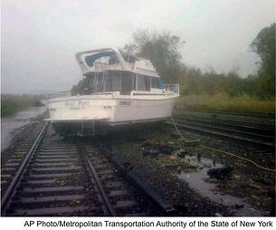 Hurricane Sandy Washed Up Boat