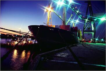 Ocean Freight Vessel Night