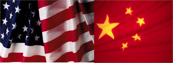 US China Flags