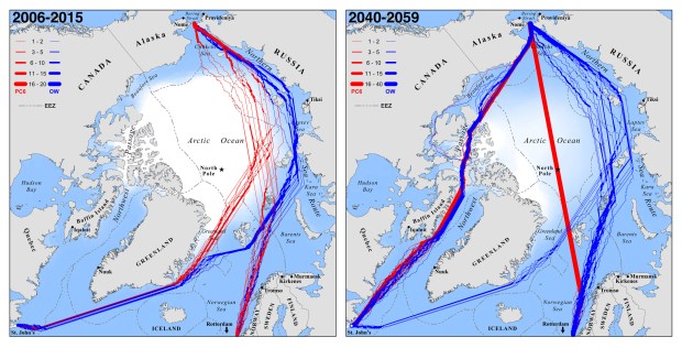 arctic shipping PNAS maps