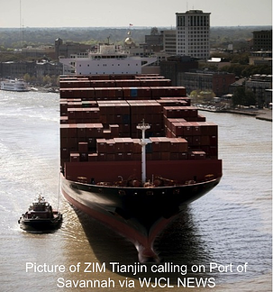 Big Container Ship Zim Tianjin