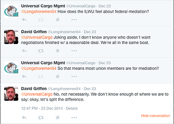 ILWU federal mediation twitter conversation