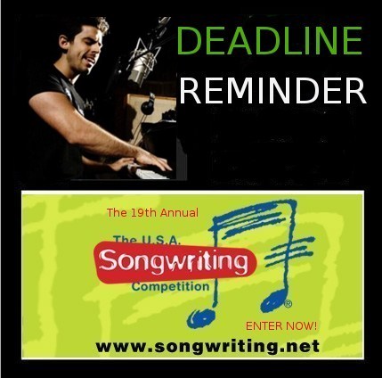 Deadline Reminder - A few days left to enter 19th Annual USA Songwriting Competition