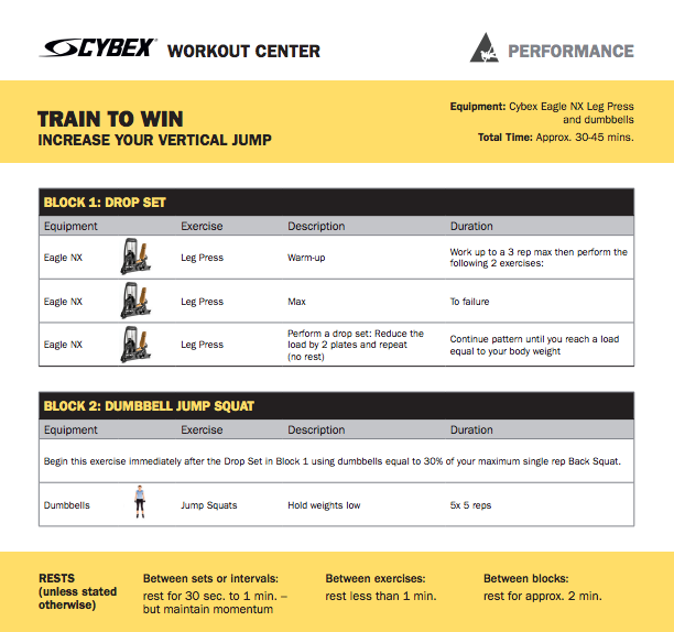 Increase your vertical jump with the Cybex Workout Center.