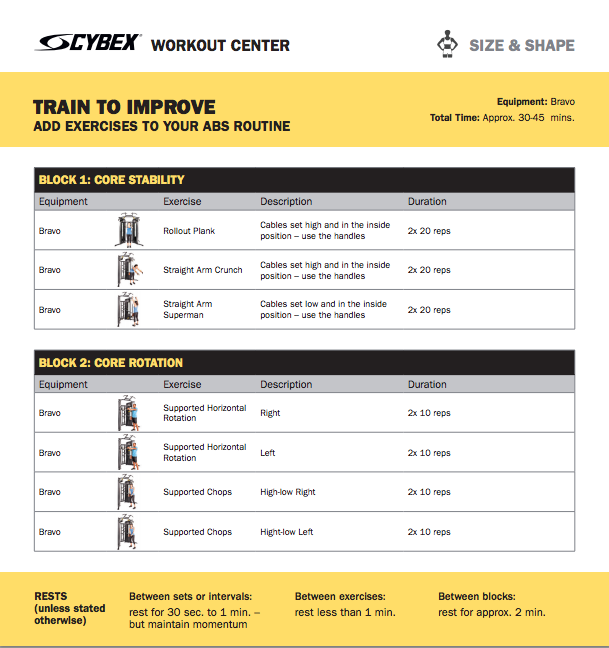 Cybex Workout Center - Download the Workout PDF