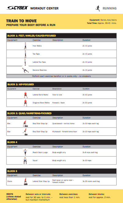 Workout PDF to prepare your body before a run. Workout PDF to prepare your body before a run.