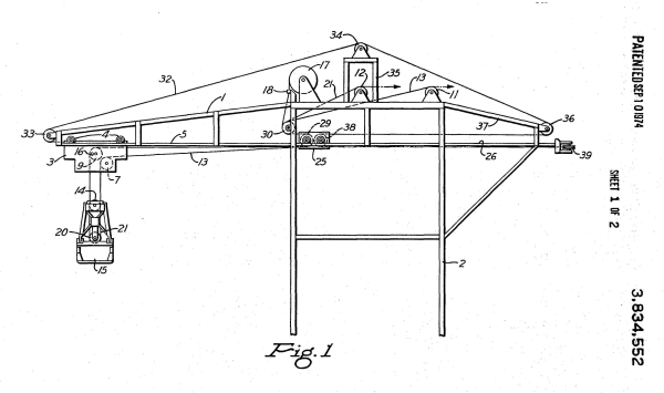 Crane Removing Worn Lines Patent