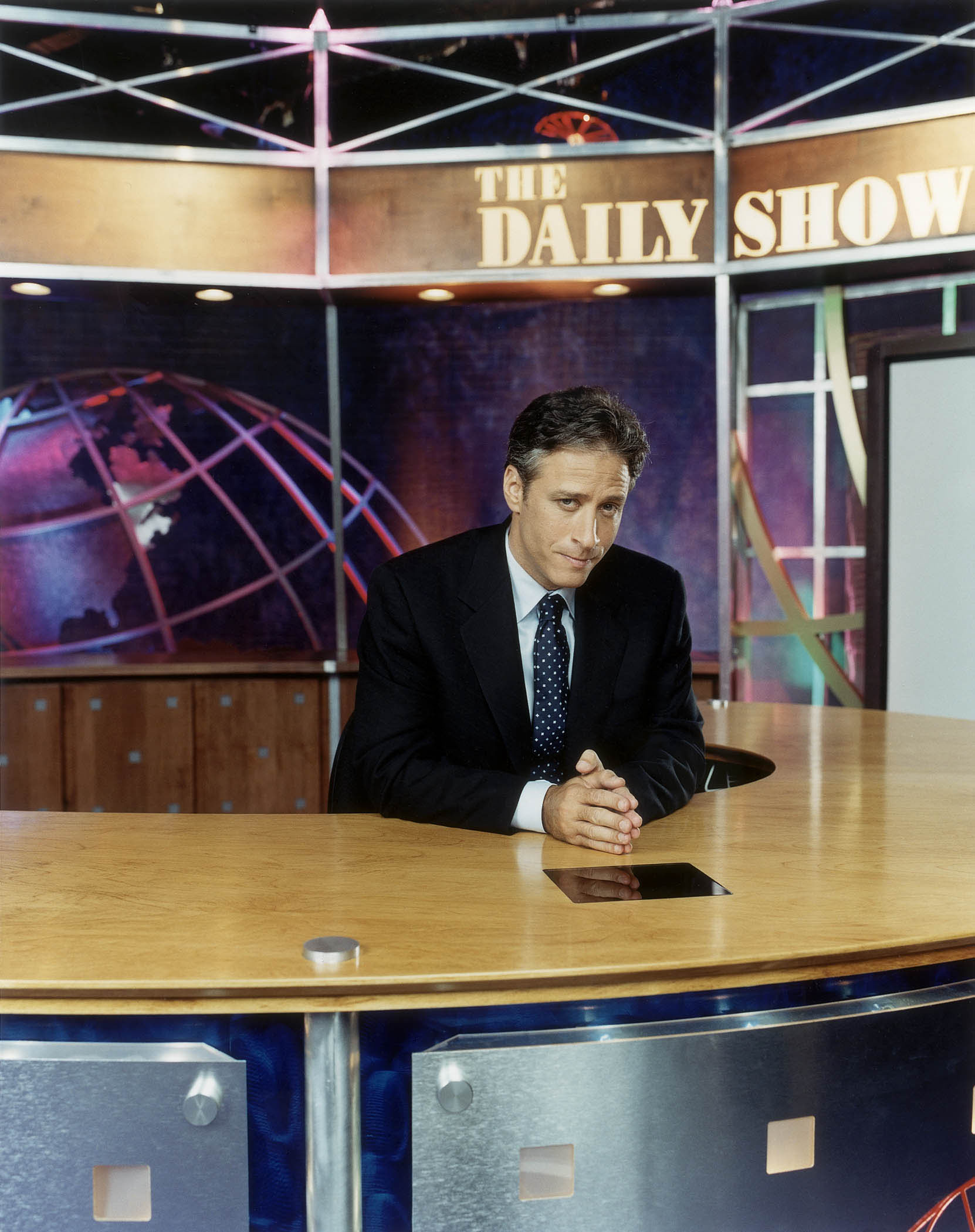 Jon Stewart on the set of the Comedy Central 