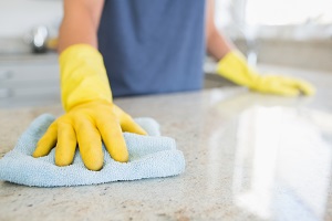 Person Cleaning Counter