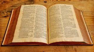 Open Dictionary On Wood Table