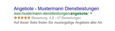 Google sterne rich snippet