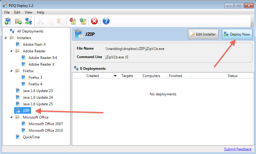 Install JZIP silently