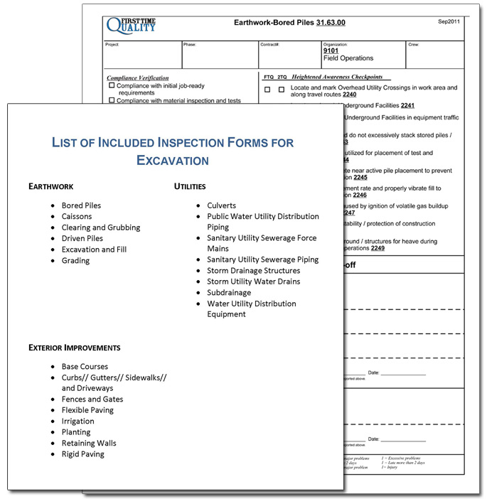 navfac safety forms excavation contractor inspection form sle navfac safety forms excavation contractor inspection form sle