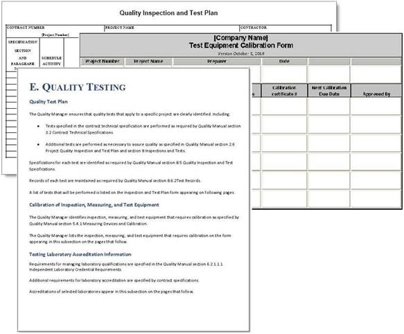 contractor quality plan template project plan sle forms contractor quality plan template project plan sle forms