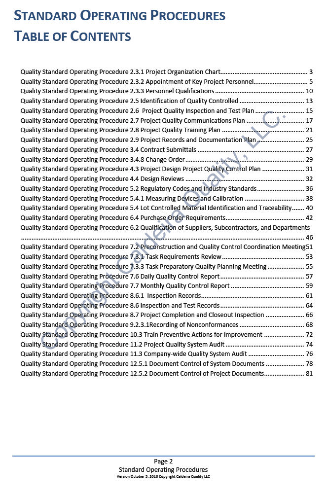 operation manual templates
