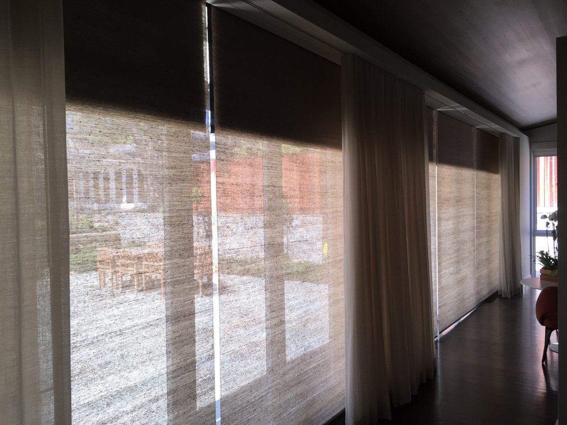 Motorized Custom Hartman And Forbes Roman Shades With Lutron Motors