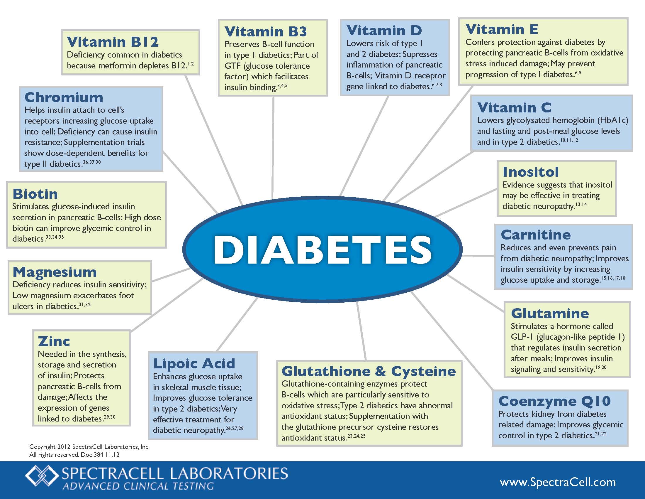 SpectraCell's Nutritional Correlation Chart on Diabetes