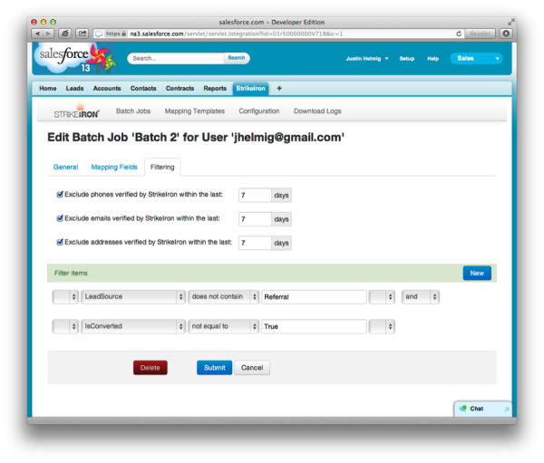 Filter Data Verification Batch Jobs