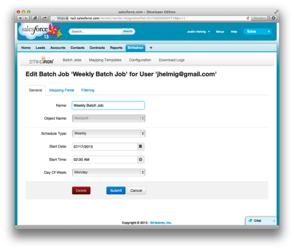 Create Data Verification Batch Job