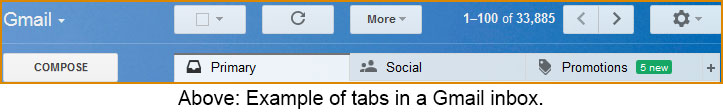 gmail email tabs example