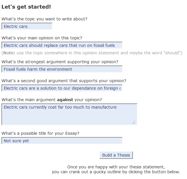 Creating an Argument: Thesis vs Purpose Statements - Writing Center