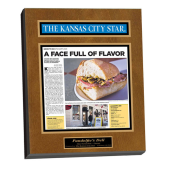 newspaper article laminate plaque